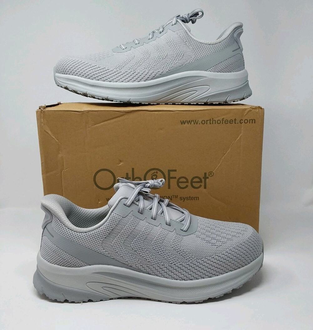 Orthofeet Tilos Hands Free Mens 10.5 4E X Wide Gray Orthopedic Walking Shoes NIB